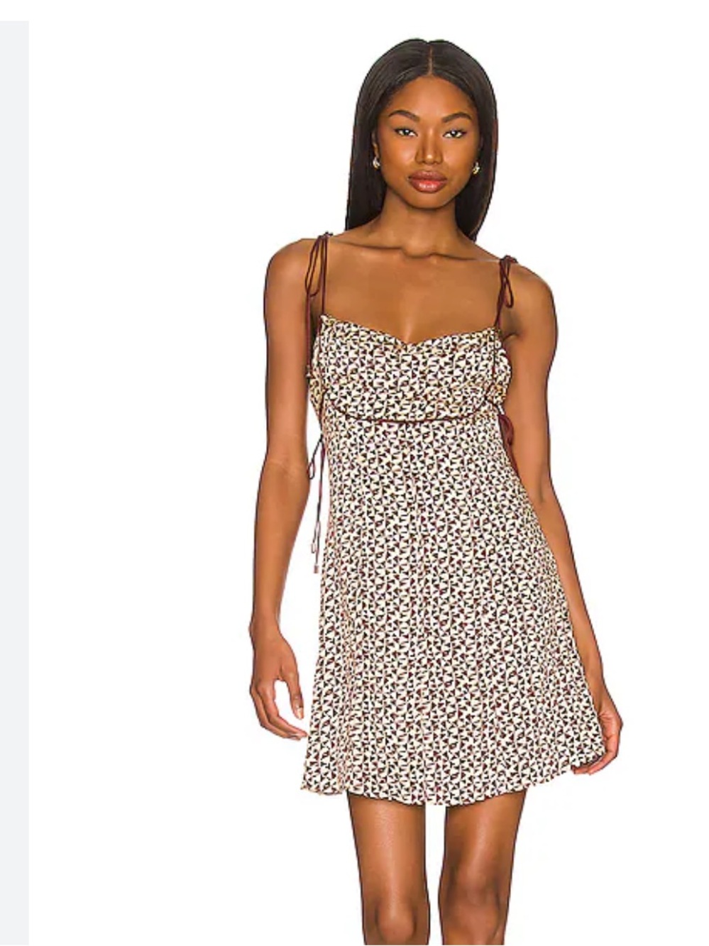 Free People Kai Mini Dress in Coffee Combo Size M